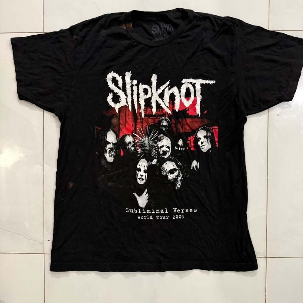 Slipknot Subliminal Verses 2005 World Tour T-Shirt, Black Graphic Tee
